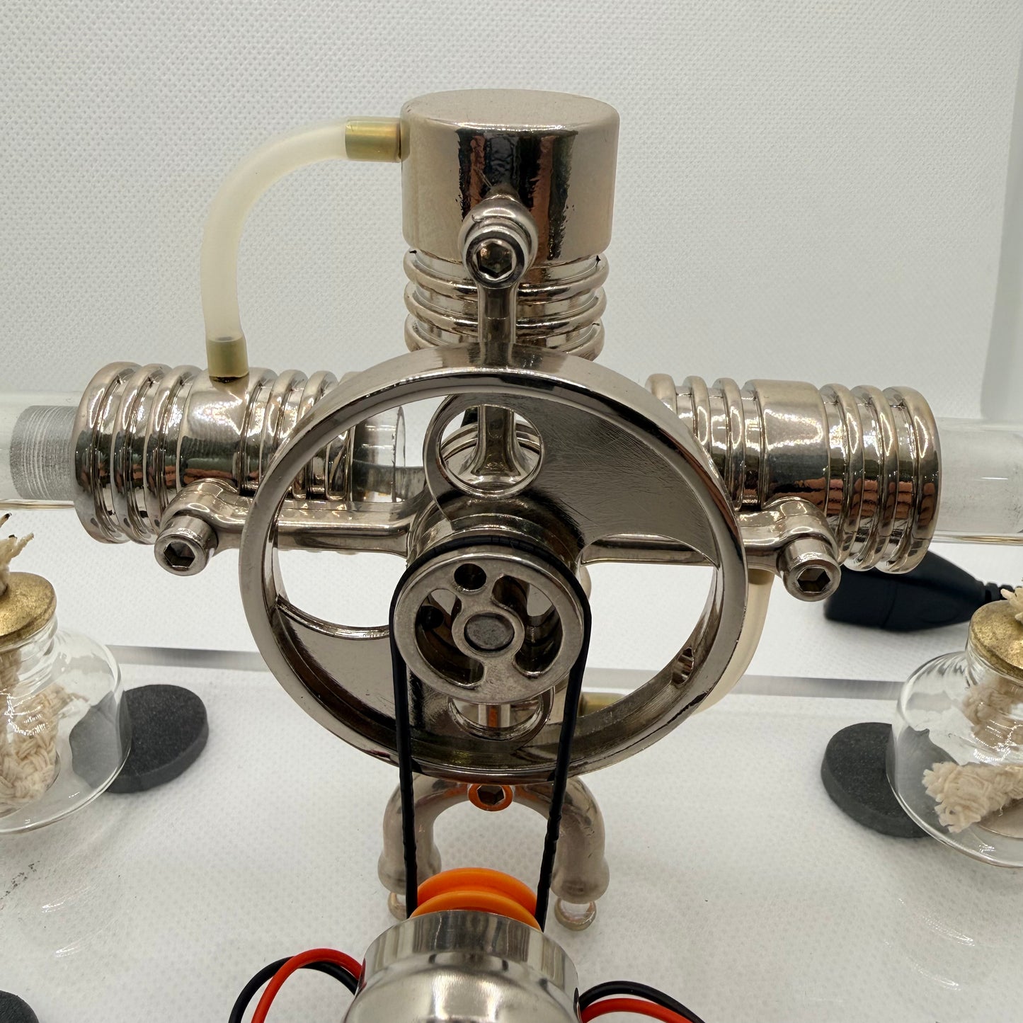 Cross Twin Stirling Engine Generator Kit – Working Dual‑Cylinder Metal Model