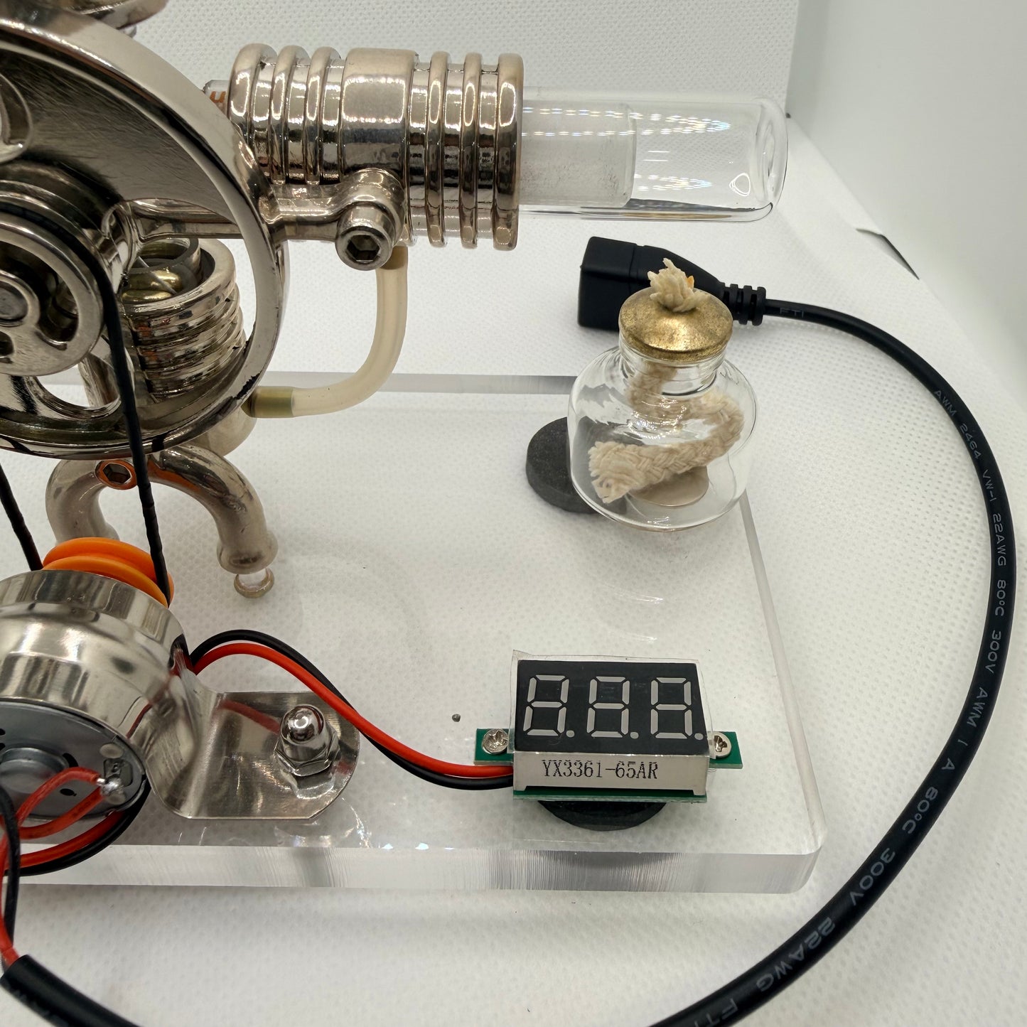 Cross Twin Stirling Engine Generator Kit – Working Dual‑Cylinder Metal Model