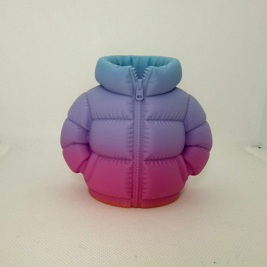 3D Printed Puffer Jacket Pen Holder – Creative Desktop Organizer Made of PLA