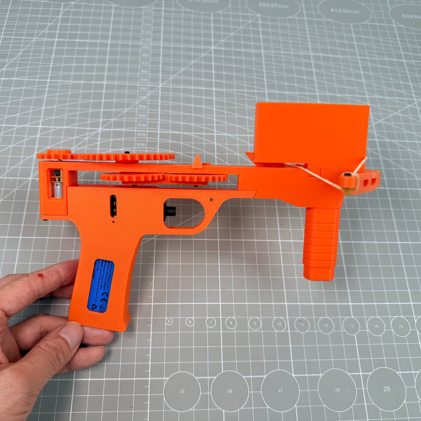 3D Printed Automatic Repeating Crossbow Toy – DIY Gear-Driven Launcher (PLA Material, 21cm)