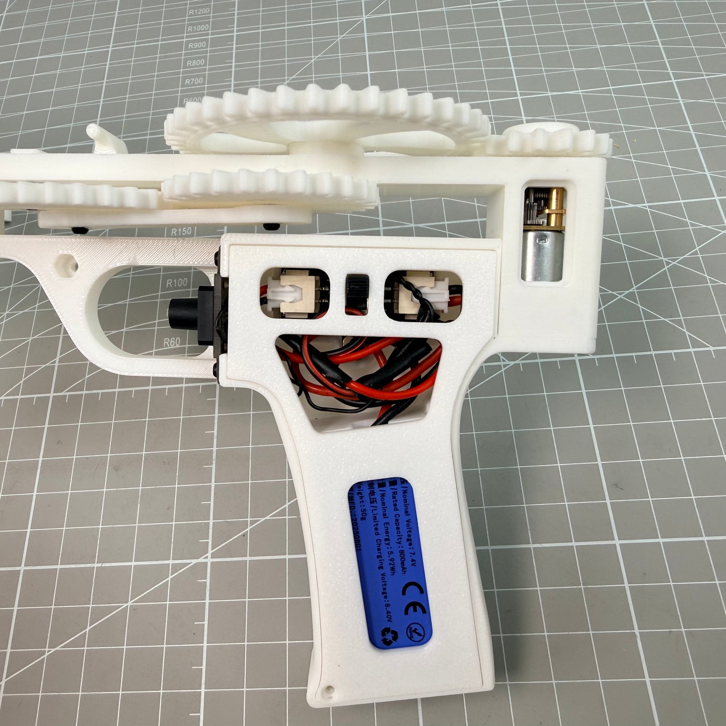 3D Printed Automatic Repeating Crossbow Toy – DIY Gear-Driven Launcher (PLA Material, 21cm)