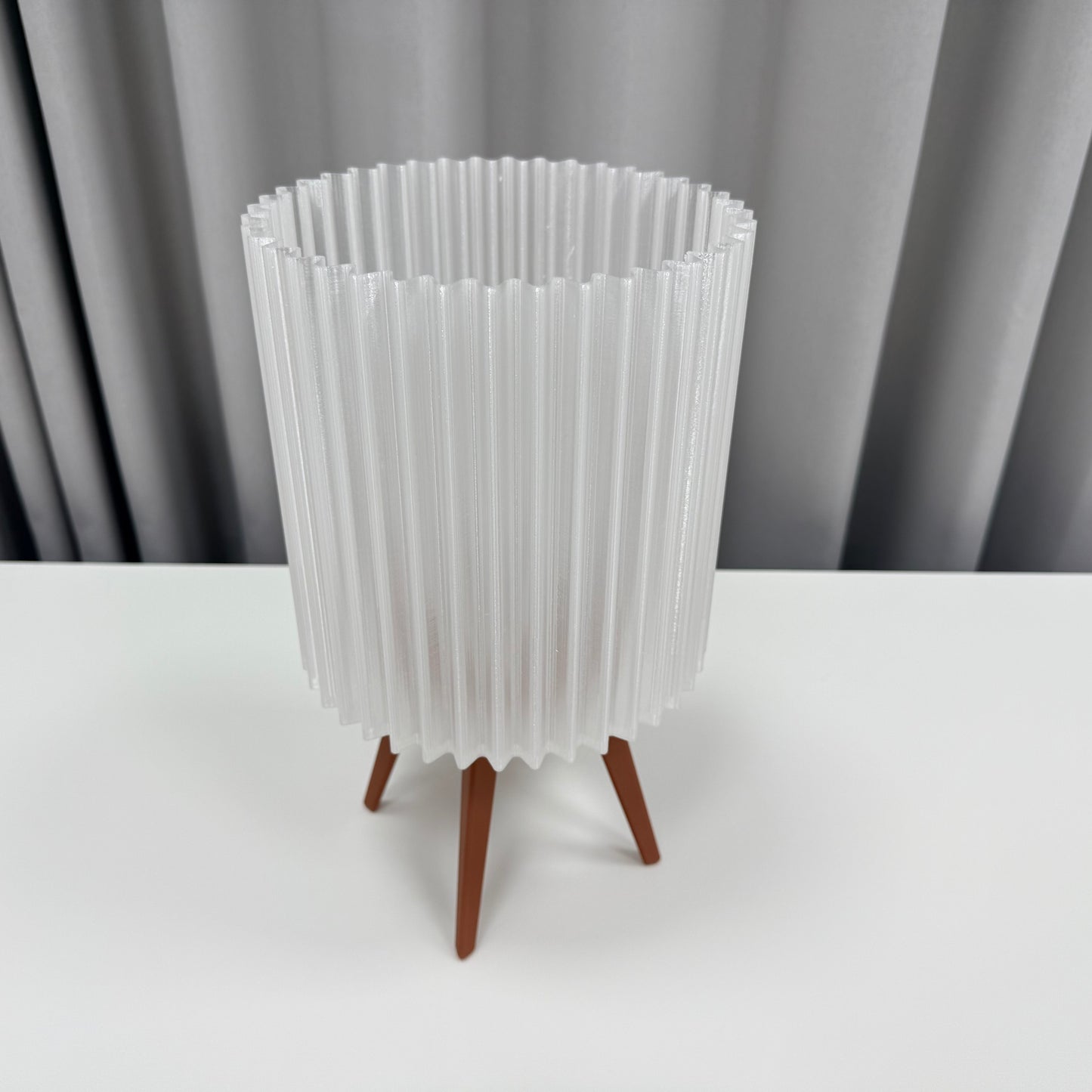 Ribbed Table Lamp with Four Legs – Mid Century Modern LED Lamp