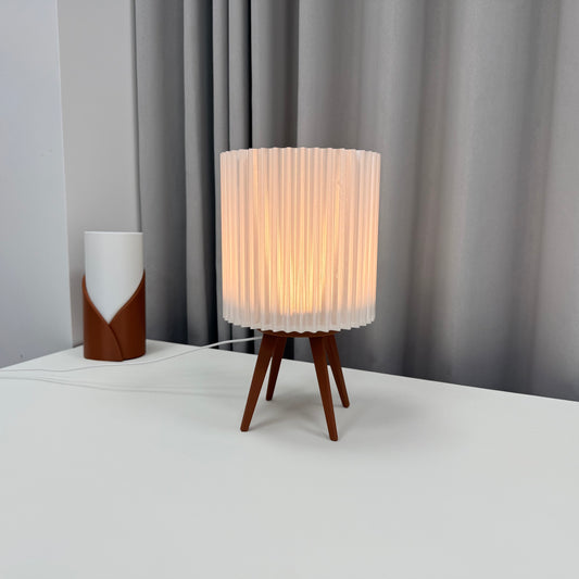Ribbed Table Lamp with Four Legs – Mid Century Modern LED Lamp